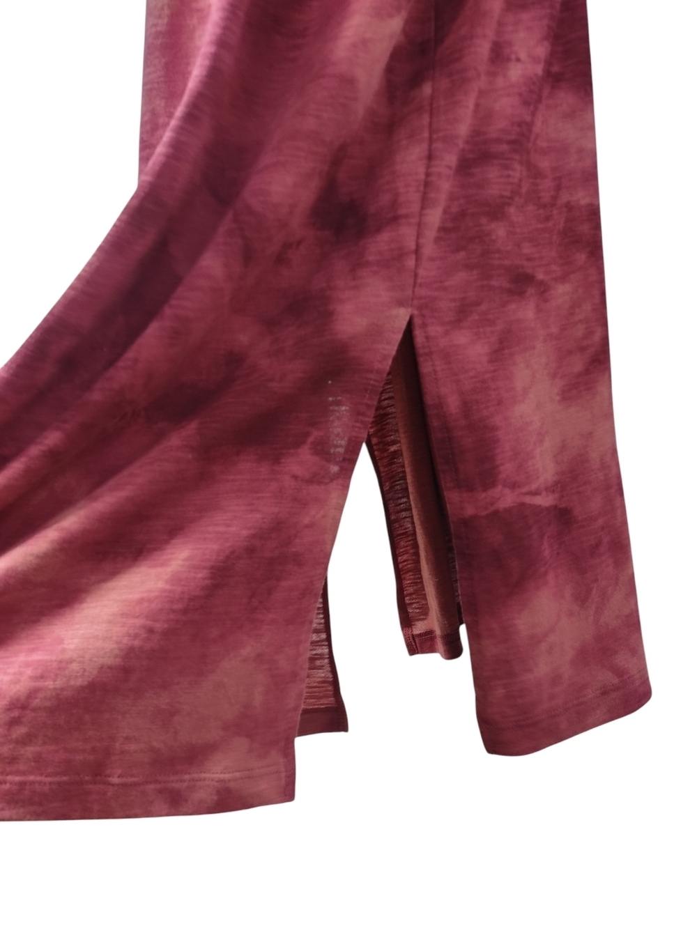 Old Navy XL Tie Dye Red Midi Sundress 100% Cotton Spaghetti Strap Dress Slit NWT - Picture 4 of 7